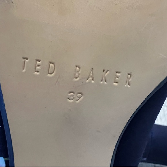 Ted Baker Wishtrip Floral Pointed-toe Satin Pumps Navy Pink Women's 39 US 8.5M - Picture 9 of 11